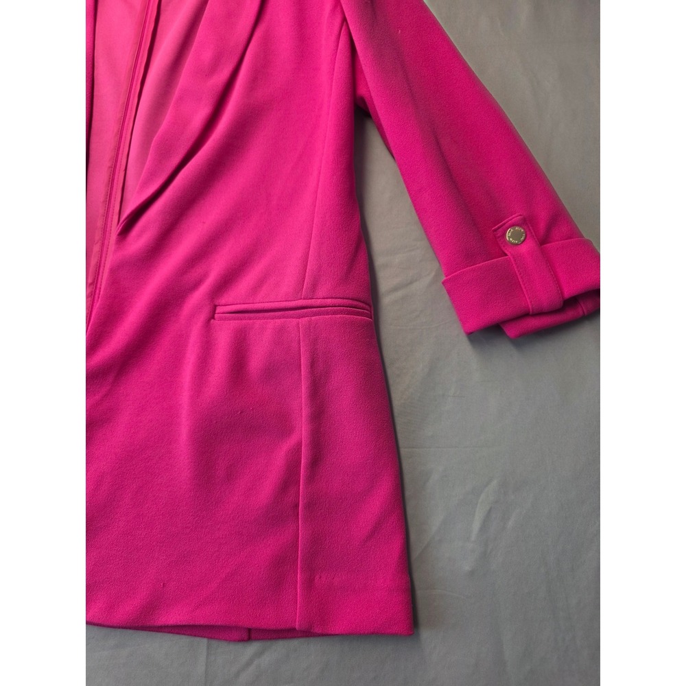 Anne Klein Womens Hot Pink Shawl Collar Open Front Blazer Size Small 3/4 Sleeve - Picture 7 of 12